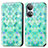 Custodia Portafoglio In Pelle Fantasia Modello Cover con Supporto S02D per Huawei Honor X7 Verde