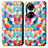 Custodia Portafoglio In Pelle Fantasia Modello Cover con Supporto S02D per Huawei P50