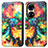 Custodia Portafoglio In Pelle Fantasia Modello Cover con Supporto S02D per Huawei P50 Multicolore