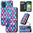 Custodia Portafoglio In Pelle Fantasia Modello Cover con Supporto S02D per Motorola Moto E13