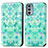 Custodia Portafoglio In Pelle Fantasia Modello Cover con Supporto S02D per Motorola Moto Edge 20 5G Verde