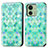 Custodia Portafoglio In Pelle Fantasia Modello Cover con Supporto S02D per Motorola Moto Edge (2023) 5G Verde