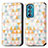 Custodia Portafoglio In Pelle Fantasia Modello Cover con Supporto S02D per Motorola Moto Edge 30 5G