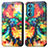 Custodia Portafoglio In Pelle Fantasia Modello Cover con Supporto S02D per Motorola Moto Edge 30 5G Multicolore