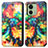 Custodia Portafoglio In Pelle Fantasia Modello Cover con Supporto S02D per Motorola Moto Edge 40 5G Multicolore