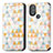 Custodia Portafoglio In Pelle Fantasia Modello Cover con Supporto S02D per Motorola Moto G Play (2023) Bianco