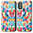 Custodia Portafoglio In Pelle Fantasia Modello Cover con Supporto S02D per Motorola Moto G Play Gen 2