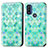 Custodia Portafoglio In Pelle Fantasia Modello Cover con Supporto S02D per Motorola Moto G Pure