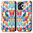 Custodia Portafoglio In Pelle Fantasia Modello Cover con Supporto S02D per Motorola Moto G13