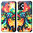 Custodia Portafoglio In Pelle Fantasia Modello Cover con Supporto S02D per Motorola Moto G13 Multicolore