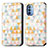 Custodia Portafoglio In Pelle Fantasia Modello Cover con Supporto S02D per Motorola Moto G31