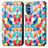 Custodia Portafoglio In Pelle Fantasia Modello Cover con Supporto S02D per Motorola Moto G31