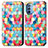 Custodia Portafoglio In Pelle Fantasia Modello Cover con Supporto S02D per Motorola Moto G41