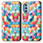 Custodia Portafoglio In Pelle Fantasia Modello Cover con Supporto S02D per Motorola Moto G51 5G