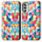 Custodia Portafoglio In Pelle Fantasia Modello Cover con Supporto S02D per Motorola MOTO G52