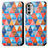 Custodia Portafoglio In Pelle Fantasia Modello Cover con Supporto S02D per Motorola MOTO G52 Marrone