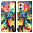 Custodia Portafoglio In Pelle Fantasia Modello Cover con Supporto S02D per Motorola Moto G53j 5G Multicolore