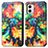 Custodia Portafoglio In Pelle Fantasia Modello Cover con Supporto S02D per Motorola Moto G73 5G Multicolore