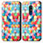 Custodia Portafoglio In Pelle Fantasia Modello Cover con Supporto S02D per Nokia C3