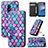 Custodia Portafoglio In Pelle Fantasia Modello Cover con Supporto S02D per Nokia C3