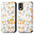 Custodia Portafoglio In Pelle Fantasia Modello Cover con Supporto S02D per Nokia C32