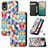 Custodia Portafoglio In Pelle Fantasia Modello Cover con Supporto S02D per Nokia C32