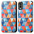 Custodia Portafoglio In Pelle Fantasia Modello Cover con Supporto S02D per Nokia C32 Marrone