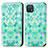 Custodia Portafoglio In Pelle Fantasia Modello Cover con Supporto S02D per Oppo A16e Verde