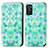 Custodia Portafoglio In Pelle Fantasia Modello Cover con Supporto S02D per Oppo A55S 5G Verde