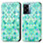 Custodia Portafoglio In Pelle Fantasia Modello Cover con Supporto S02D per Oppo A56S 5G Verde