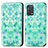 Custodia Portafoglio In Pelle Fantasia Modello Cover con Supporto S02D per Oppo A95 4G Verde