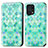 Custodia Portafoglio In Pelle Fantasia Modello Cover con Supporto S02D per Oppo Find X5 5G Verde