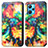 Custodia Portafoglio In Pelle Fantasia Modello Cover con Supporto S02D per Realme 9 4G Multicolore