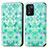 Custodia Portafoglio In Pelle Fantasia Modello Cover con Supporto S02D per Realme 9 SE 5G Verde