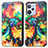 Custodia Portafoglio In Pelle Fantasia Modello Cover con Supporto S02D per Realme C31 Multicolore