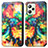 Custodia Portafoglio In Pelle Fantasia Modello Cover con Supporto S02D per Realme C35 Multicolore