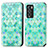 Custodia Portafoglio In Pelle Fantasia Modello Cover con Supporto S02D per Realme GT Master Explorer 5G Verde