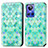 Custodia Portafoglio In Pelle Fantasia Modello Cover con Supporto S02D per Realme GT Neo3 5G Verde