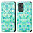 Custodia Portafoglio In Pelle Fantasia Modello Cover con Supporto S02D per Realme GT2 5G Verde