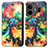 Custodia Portafoglio In Pelle Fantasia Modello Cover con Supporto S02D per Realme GT5 5G Multicolore