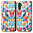 Custodia Portafoglio In Pelle Fantasia Modello Cover con Supporto S02D per Samsung Galaxy A04s Multicolore