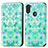 Custodia Portafoglio In Pelle Fantasia Modello Cover con Supporto S02D per Samsung Galaxy A11 Verde