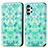 Custodia Portafoglio In Pelle Fantasia Modello Cover con Supporto S02D per Samsung Galaxy A13 4G Verde