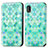 Custodia Portafoglio In Pelle Fantasia Modello Cover con Supporto S02D per Samsung Galaxy A20 SC-02M SCV46 Verde