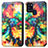 Custodia Portafoglio In Pelle Fantasia Modello Cover con Supporto S02D per Samsung Galaxy A21s Multicolore