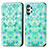 Custodia Portafoglio In Pelle Fantasia Modello Cover con Supporto S02D per Samsung Galaxy A32 4G Verde