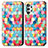Custodia Portafoglio In Pelle Fantasia Modello Cover con Supporto S02D per Samsung Galaxy A32 5G Multicolore
