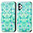 Custodia Portafoglio In Pelle Fantasia Modello Cover con Supporto S02D per Samsung Galaxy A32 5G Verde