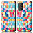 Custodia Portafoglio In Pelle Fantasia Modello Cover con Supporto S02D per Samsung Galaxy A72 5G Multicolore
