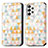 Custodia Portafoglio In Pelle Fantasia Modello Cover con Supporto S02D per Samsung Galaxy A73 5G Bianco